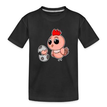 Famille de poulet - Poulet avec bébé - Motif de poulet - T-shirt bio Premium Enfant - noir - Devant