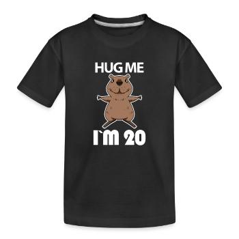 20 ans - 20 ans - câlin - T-shirt bio Premium Enfant - noir - Devant