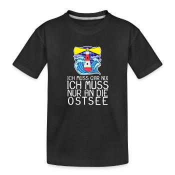 Ostsee Spruch - Kinder Premium Bio T-Shirt - Schwarz - Vorne