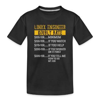 Linux Engineer Stundensatz Mechaniker Arbeitsrate - Kinder Premium Bio T-Shirt - Schwarz - Vorne