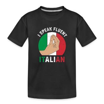 Drôles de dictons italiens parlant couramment l’italien - T-shirt bio Premium Enfant - noir - Devant