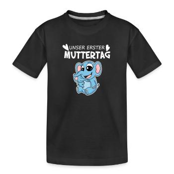 Muttertag - erster Muttertag Geschenk - Kinder Premium Bio T-Shirt - Schwarz - Vorne