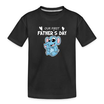 Vatertag - erster Vatertag Geschenk - Kinder Premium Bio T-Shirt - Schwarz - Vorne