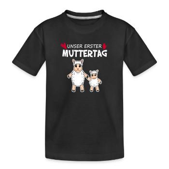 Muttertag - erster Muttertag Geschenk - Kinder Premium Bio T-Shirt - Schwarz - Vorne