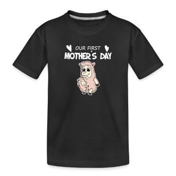 Fête des Mères - Premier Cadeau de Fête des Mères - T-shirt bio Premium Enfant - noir - Devant