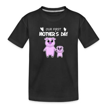 Muttertag - erster Muttertag Geschenk - Kinder Premium Bio T-Shirt - Schwarz - Vorne