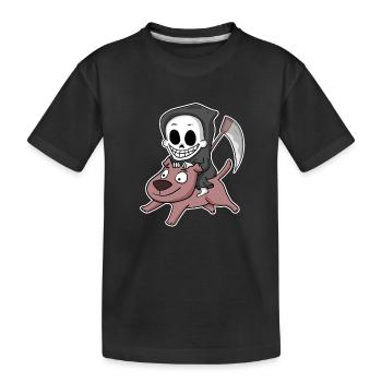 Grim Reaper Dog - Kids' Premium Organic T-Shirt - black - Front