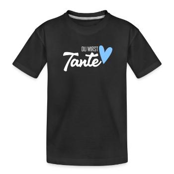 Tante Geschenk - Du wirst Tante - werdende Tante - Kinder Premium Bio T-Shirt - Schwarz - Vorne