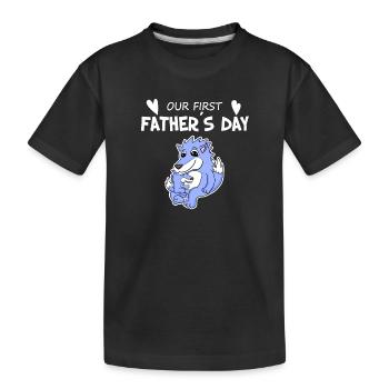 Vatertag - erster Vatertag Geschenk - Kinder Premium Bio T-Shirt - Schwarz - Vorne