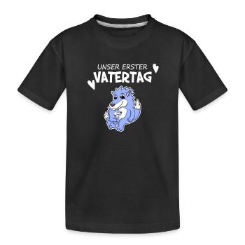 Vatertag - erster Vatertag Geschenk - Kinder Premium Bio T-Shirt - Schwarz - Vorne