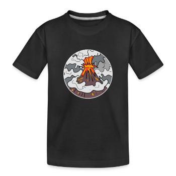 Volcano Mountain Circle Mountains Volcanoes - Kids' Premium Organic T-Shirt - black - Front