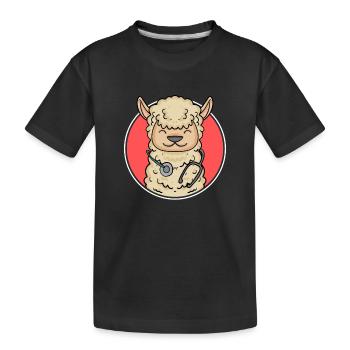 Alpaca Doctor Doctor - Kids' Premium Organic T-Shirt - black - Front