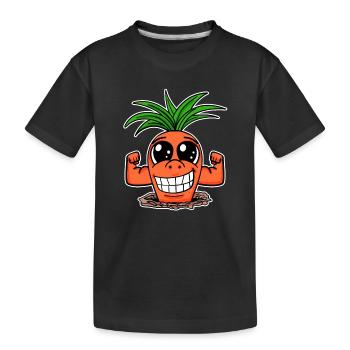 strong carrot - Kids' Premium Organic T-Shirt - black - Front
