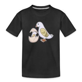 Vogel Familie - Vogel mit Baby - Kinder Premium Bio T-Shirt - Schwarz - Vorne