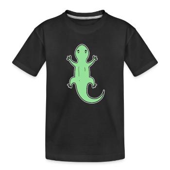 Echsen Echse Grün Reptilien - Kinder Premium Bio T-Shirt - Schwarz - Vorne