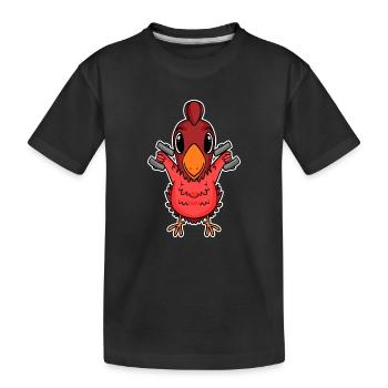 Poulet Dumbbell Training Entraînement en force Fitness - T-shirt bio Premium Enfant - noir - Devant