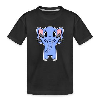 Elephant Dumbbell Training Strength Training Fitness - T-shirt bio Premium Enfant - noir - Devant