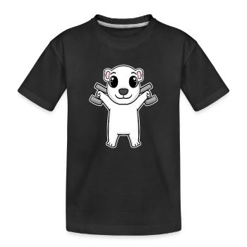Polar Bear Dumbbell Training Strength Training Fitness - T-shirt bio Premium Enfant - noir - Devant