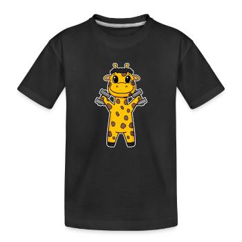 Giraffe Dumbbell Training Strength Training Fitness - T-shirt bio Premium Enfant - noir - Devant