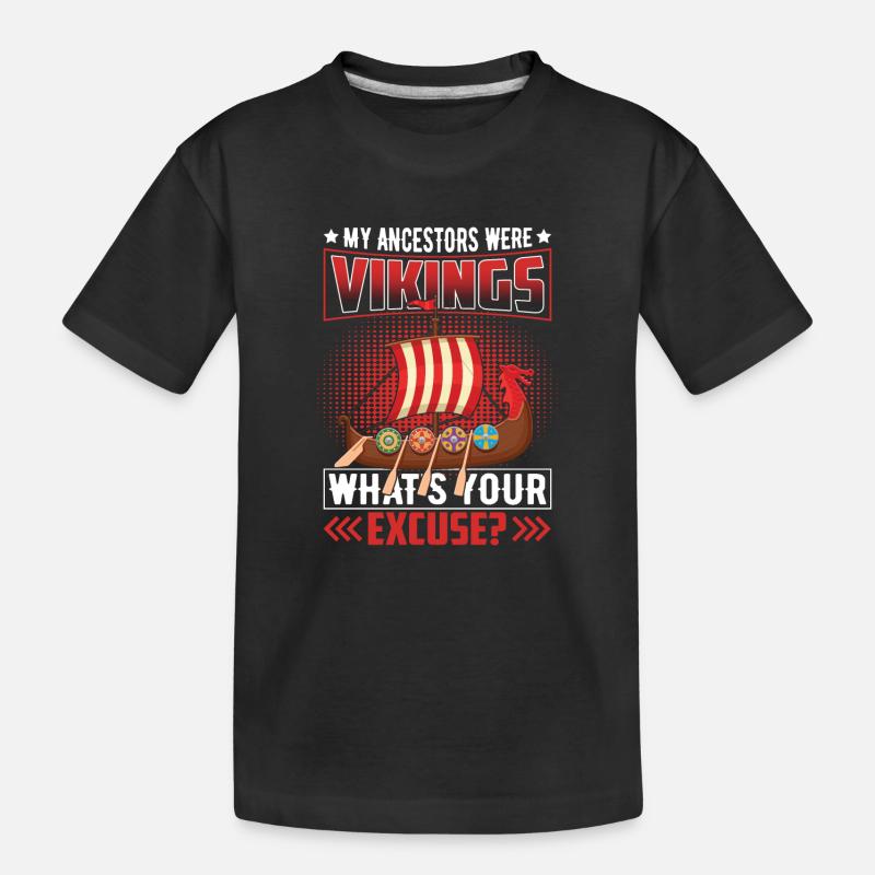 Wikinger Vorfahre - Kinder Premium Bio T-Shirt - Schwarz