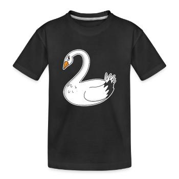 Schwan - Kinder Premium Bio T-Shirt - Schwarz - Vorne
