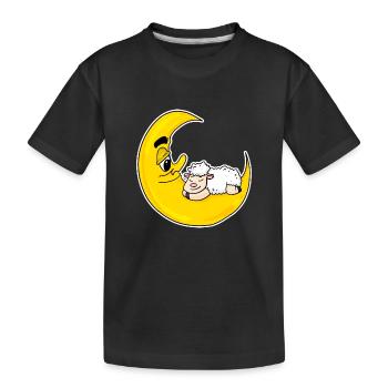 sleeping sheep on the moon - Kids' Premium Organic T-Shirt - black - Front