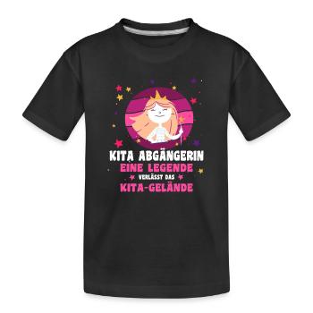 KITA Abgängerin LEGENDE verlässt das Gelände - Kinder Premium Bio T-Shirt - Schwarz - Vorne