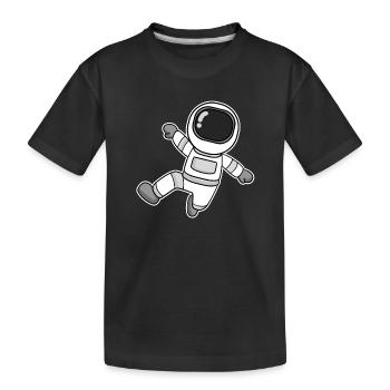 Astronaut Motiv Weltall - Kinder Premium Bio T-Shirt - Schwarz - Vorne