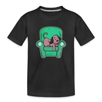 Sleeping dog - Kids' Premium Organic T-Shirt - black - Front