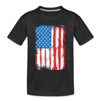 USA Patriotic Clarinetist - Kids' Premium Organic T-Shirt - black - Front
