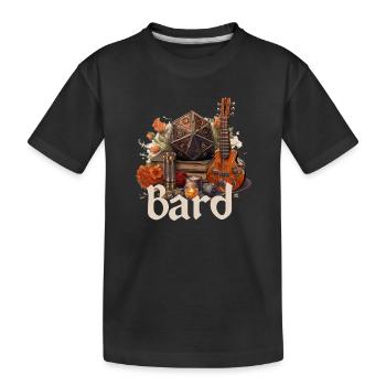 Bard with D20 & Items – Fantasy RPG Design - Kids' Premium Organic T-Shirt - black - Front