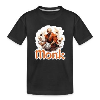 You play a monk in a role-playing game? Perfect - Kids' Premium Organic T-Shirt - black - Front