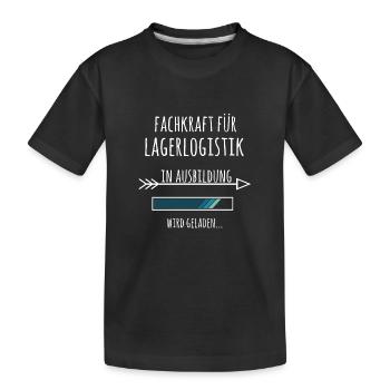 Ausbildung Fachkraft für Lagerlogistik Beruf - Kinder Premium Bio T-Shirt - Schwarz - Vorne