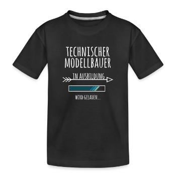 Technischer Modellbauer Ausbildung Geschenk - Kinder Premium Bio T-Shirt - Schwarz - Vorne