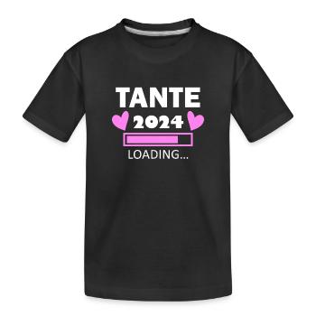 Tante 2024 - Tante werden - Tante loading 2024 - Kinder Premium Bio T-Shirt - Schwarz - Vorne