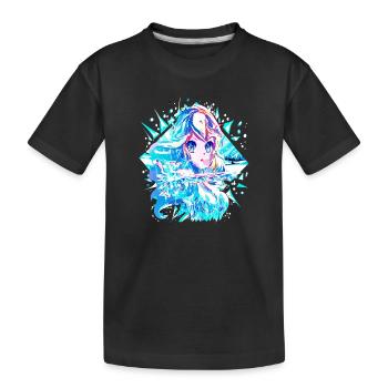 Anime Reine des neiges Princesse des glaces - T-shirt bio Premium Enfant - noir - Devant
