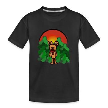 Habitant de la forêt, conte de fées, ours, seul, solitude, forêt - T-shirt bio Premium Enfant - noir - Devant