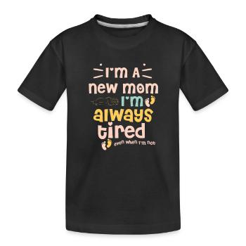 mom - Kids' Premium Organic T-Shirt - black - Front