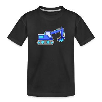 Excavatrice Conducteur d’excavatrice de chantier bleu - T-shirt bio Premium Enfant - noir - Devant
