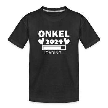 Onkel 2024 - Onkel werden - Onkel Geschenk - Kinder Premium Bio T-Shirt - Schwarz - Vorne