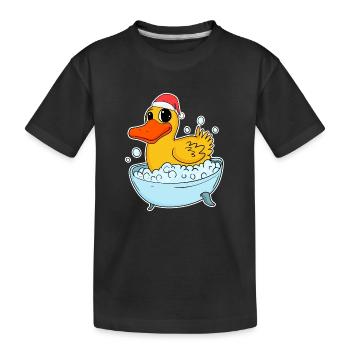 Badeente Ente Weihnachten - Kinder Premium Bio T-Shirt - Schwarz - Vorne