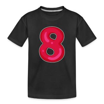 Number 8 Number Eight - Kids' Premium Organic T-Shirt - black - Front