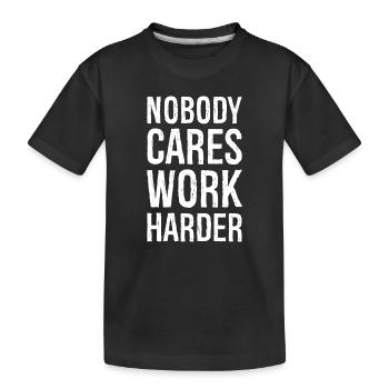 Tout le monde s’en fout, c’est de travailler plus dur - T-shirt bio Premium Enfant - noir - Devant