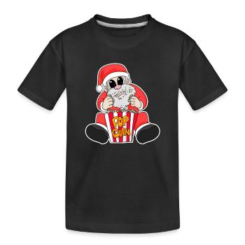 Père Noël Popcorn Noël - T-shirt bio Premium Enfant - noir - Devant