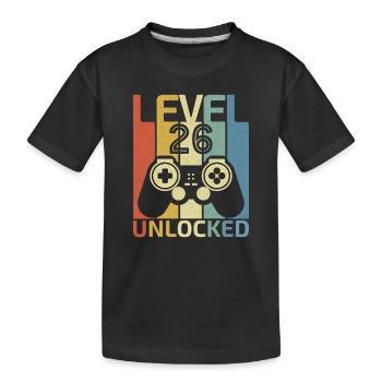 Level 26 freigeschaltet Lustiger Videospieler 26. Geburtstag - Kinder Premium Bio T-Shirt - Schwarz - Vorne
