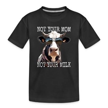Pas ta mère Pas ton lait Végétalien Végétarien Végétarien - T-shirt bio Premium Enfant - noir - Devant