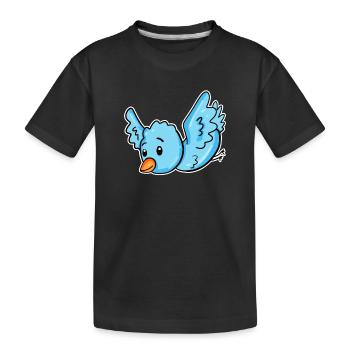 Un oiseau bleu - T-shirt bio Premium Enfant - noir - Devant