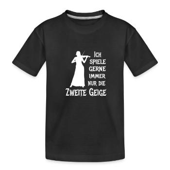 Zweite Geige Violine Klassik Orchester Musiker - Kinder Premium Bio T-Shirt - Schwarz - Vorne