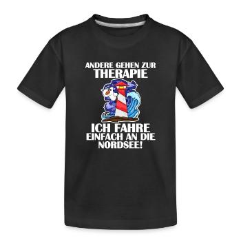 Nordsee Spruch - Kinder Premium Bio T-Shirt - Schwarz - Vorne