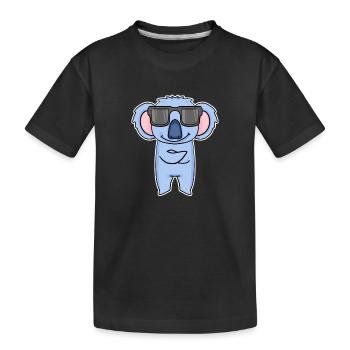 Koala mit Brille - Kinder Premium Bio T-Shirt - Schwarz - Vorne